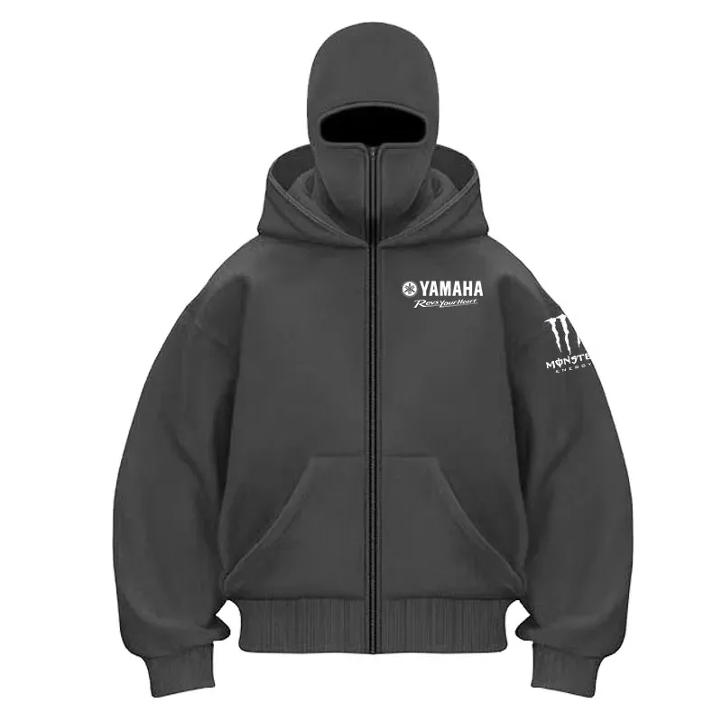 Yamaha Logo gedruckt Baumwolle Radfahren Maske Reißverschluss Hoodie Männer und Frauen Herbst und Winter neue Stil Mode lässig Retro Radfahren Jer