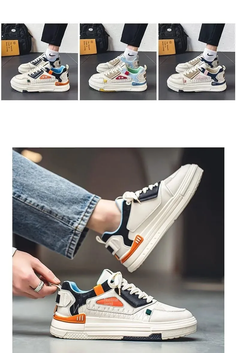 Men casual sports shoes leather breathable sneakers free shipping outdoor walking running board shoes comfortable lightweight — image 9