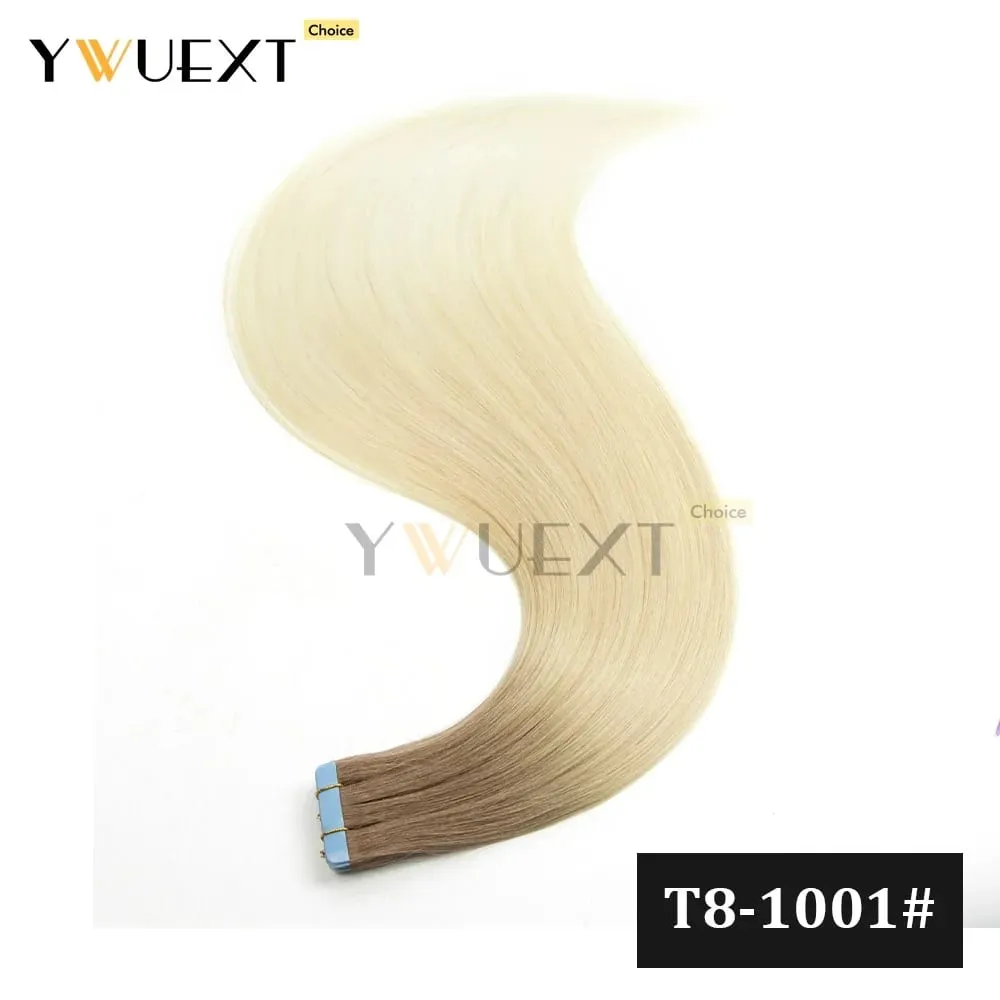 20pcs/Pack Gradient Colors Tape in Human Hair Extensions Add Volume And Length for Women 30g 16-20 inches Salon Quality YWUEXT — image 16