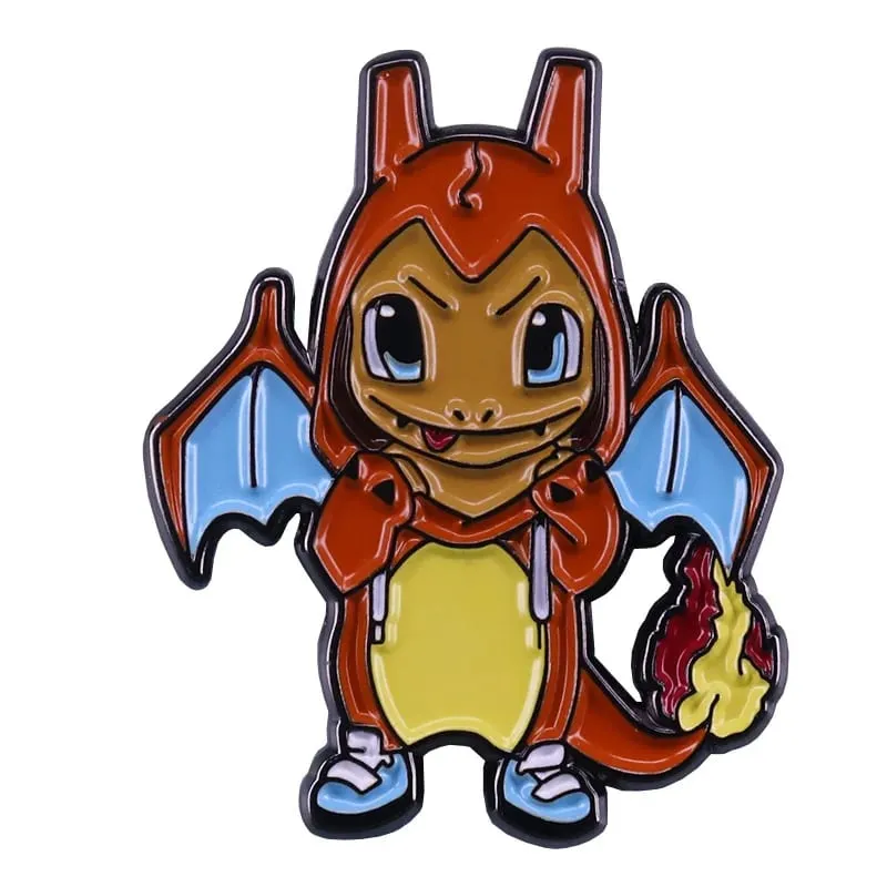 Pin Enamel Anime Pokemon Charmander Koleksi Bros Kartun Logam Dinosaurus Kawaii Ransel Tas Topi Kerah Lencana Kerah — image 9
