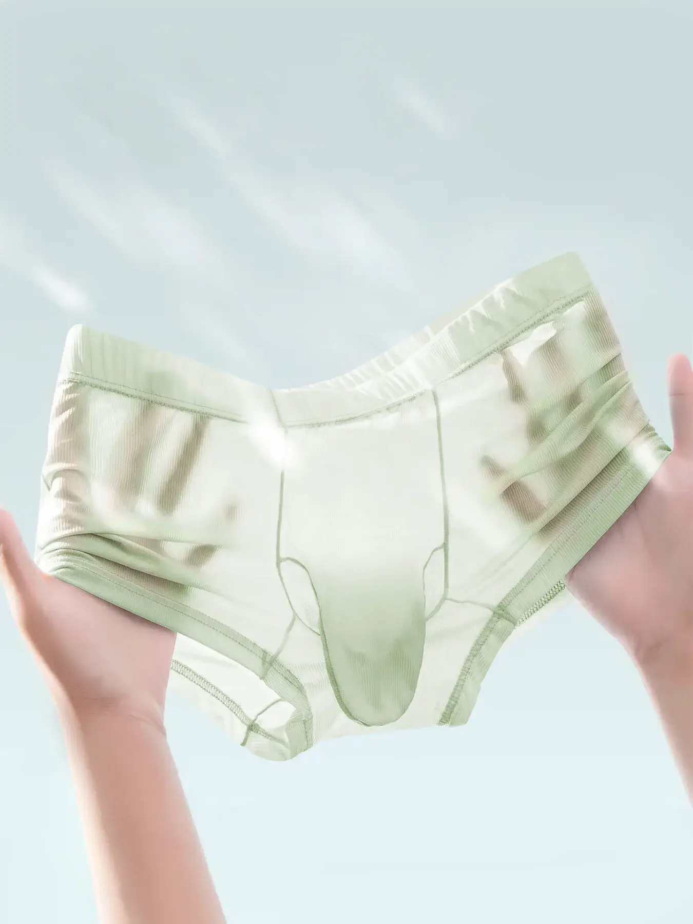 Transparante boxershort Heren Sexy ondergoed Ultradunne onderbroek See Through Ice Silk Knickers Glad glanzende lingerieshort