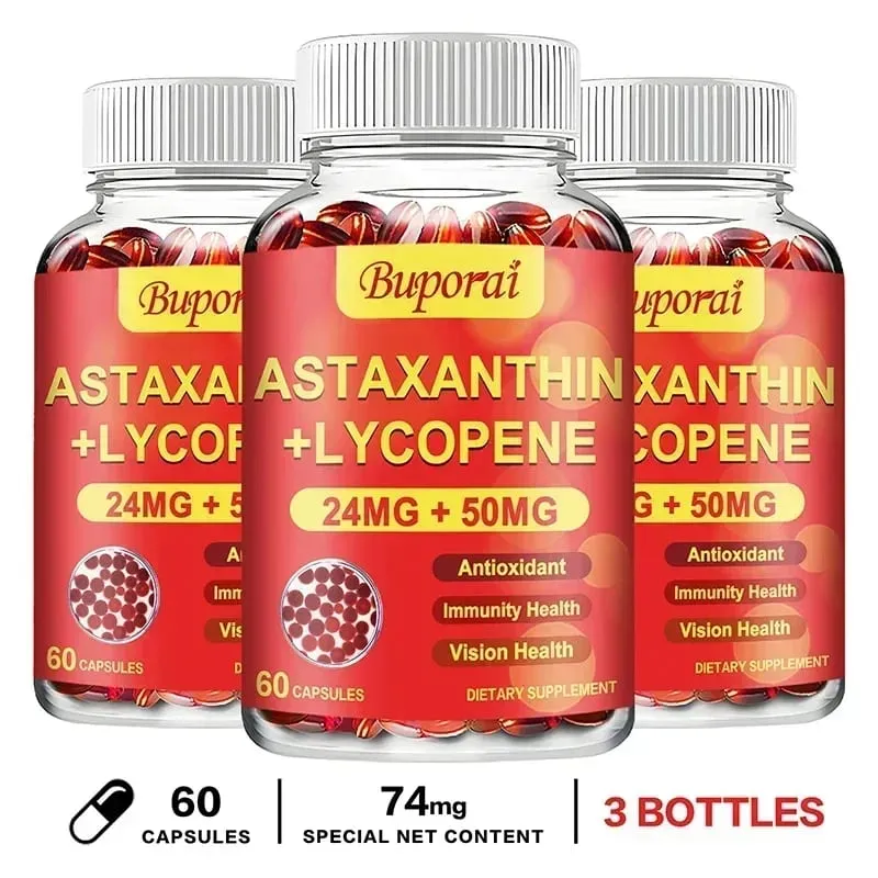 Astaxanthin + Lycopene Capsules - Supports Eye Joint and Skin Health Improves Immunity Speeds Up Metabolism Non-GMO — image 10