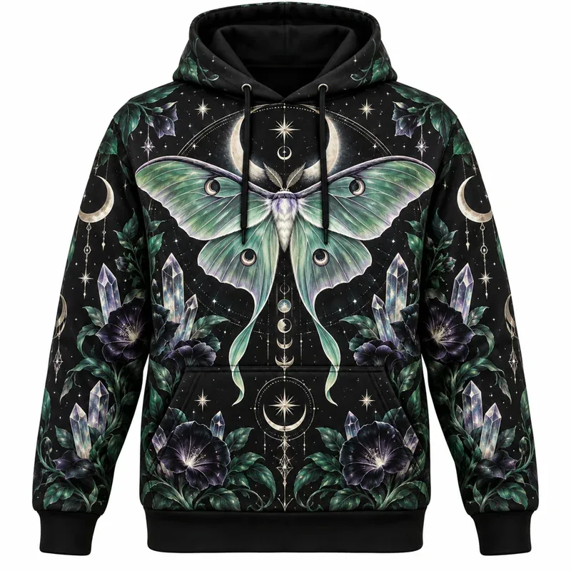 Halloween Hoodie Gothic Fantasy Graphic Sweatshirt Spooky Night Pumpkin Ghost Haunted Castle Magic Forest Vintage Streetwear — image 4