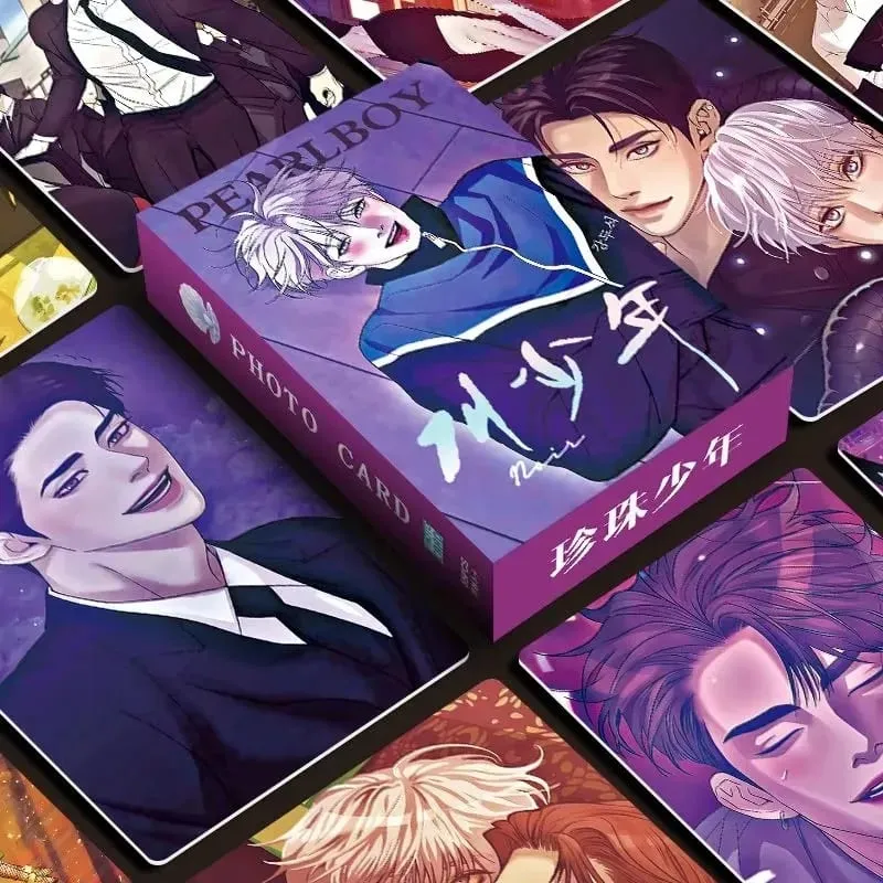 55PCS Korean Manhwa Holographic Photo Cards Set - Jooha & Dooshik Collectible LOMO Cards Perfect Gift for Fans