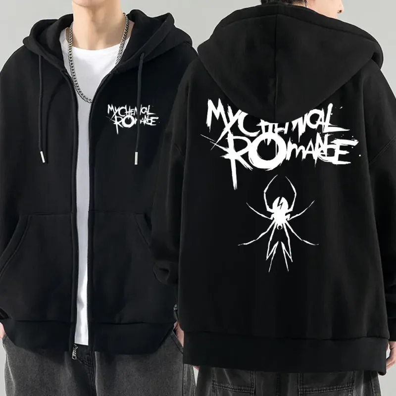 Men Fashion Hoodies Jacket Coats My Chemical Romance Mcr Dead Zipper Hoodie Top Loose Black Parade Punk Emo Zip Up Sweatshirt — image 16