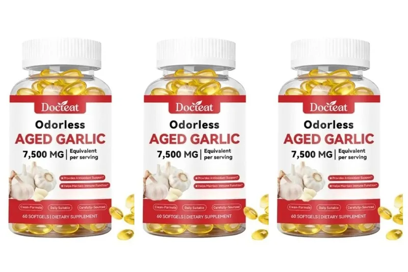 Extrato de alho envelhecido inodoro 7500 mg 60 cápsulas gelatinosas Ajo Envejecido suplemento antioxidante e suporte imunológico cápsulas gelatinosas diárias de alho — image 8