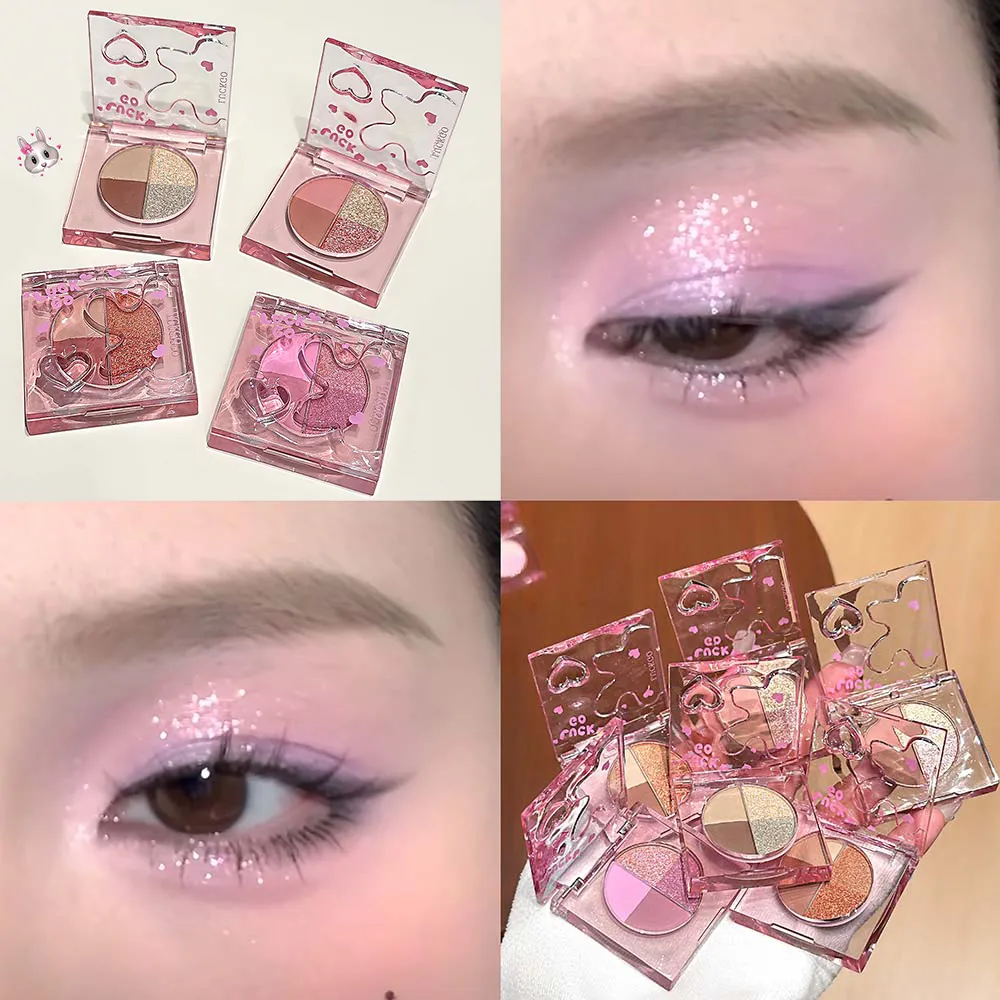 Fire-farvet Diamond Glitter Øjenskygge Palette Mini Pink Orange Mat Shimmer Øjenskygge Øjenpigmenter Highlighter Makeup Kosmetik — image 2