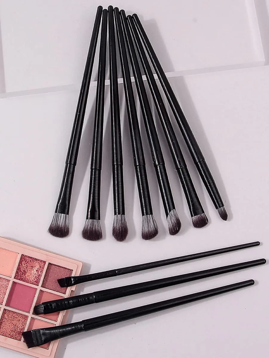 10-częściowy zestaw pędzli do makijażu oczu: Pędzle do cieni do powiek Aegyo-sal z etui na pędzle do makijażu ze skóry PU — image 5