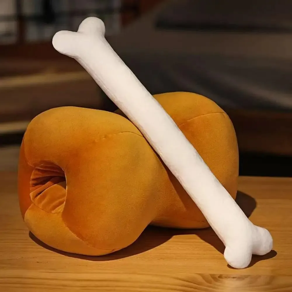 참신 42cm 시뮬레이션 고기 뼈 베개 부드러운 빨 베개 저자 극성 만화 디자인 이중 사용 베개 소파 쿠션 — image 3