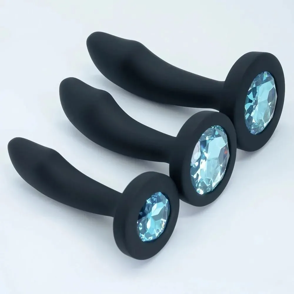 Silicone Anal Plug for Women 3 Sizes Butt Plug Crystal Base Anal Sex Toys For Woman Men Anus Dilator Stimulation Trainer Adults — image 2