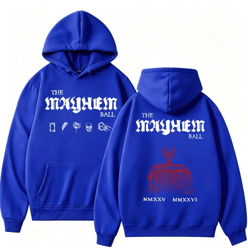 Lady Gaga The MAYHEM Ball Red Dress Hoodies Fashion Pop Music Vintage Sportwear Loose Fleece Casual Men Women Sweatshirt Gifts