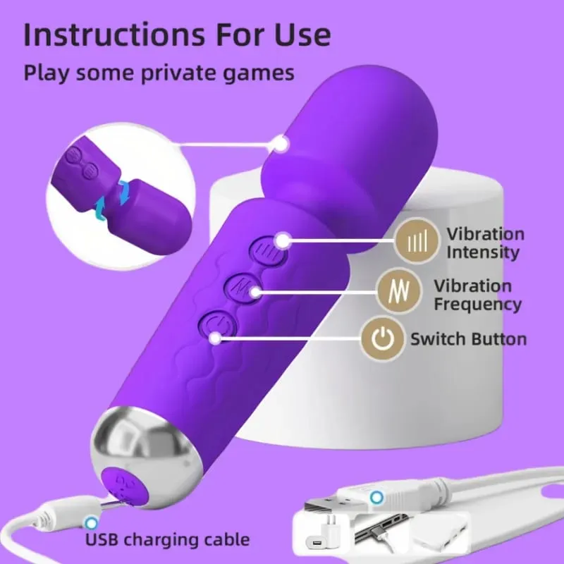 20 速魔棒震動器 G 點陰蒂刺激器充電防水按摩器女用性玩具 — image 2