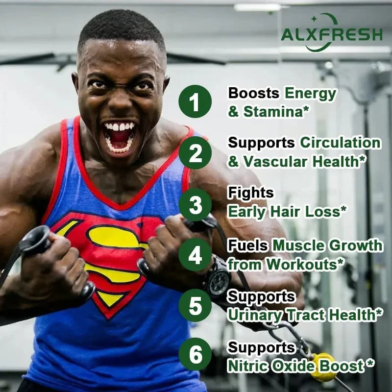 Alxfresh Prostate Health Supplement Natural Saw Palmetto Extract Stöder prostata- och hårväxtkapslar för män och kvinnor — image 3