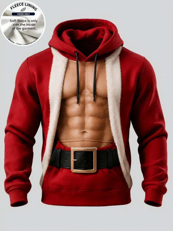 3D Print Christmas Fleece Hoodie Polar Bear Pizza Beer Home Party Pullover Long Sleeve Kangaroo Pocket Holiday Sweatshirt — image 5