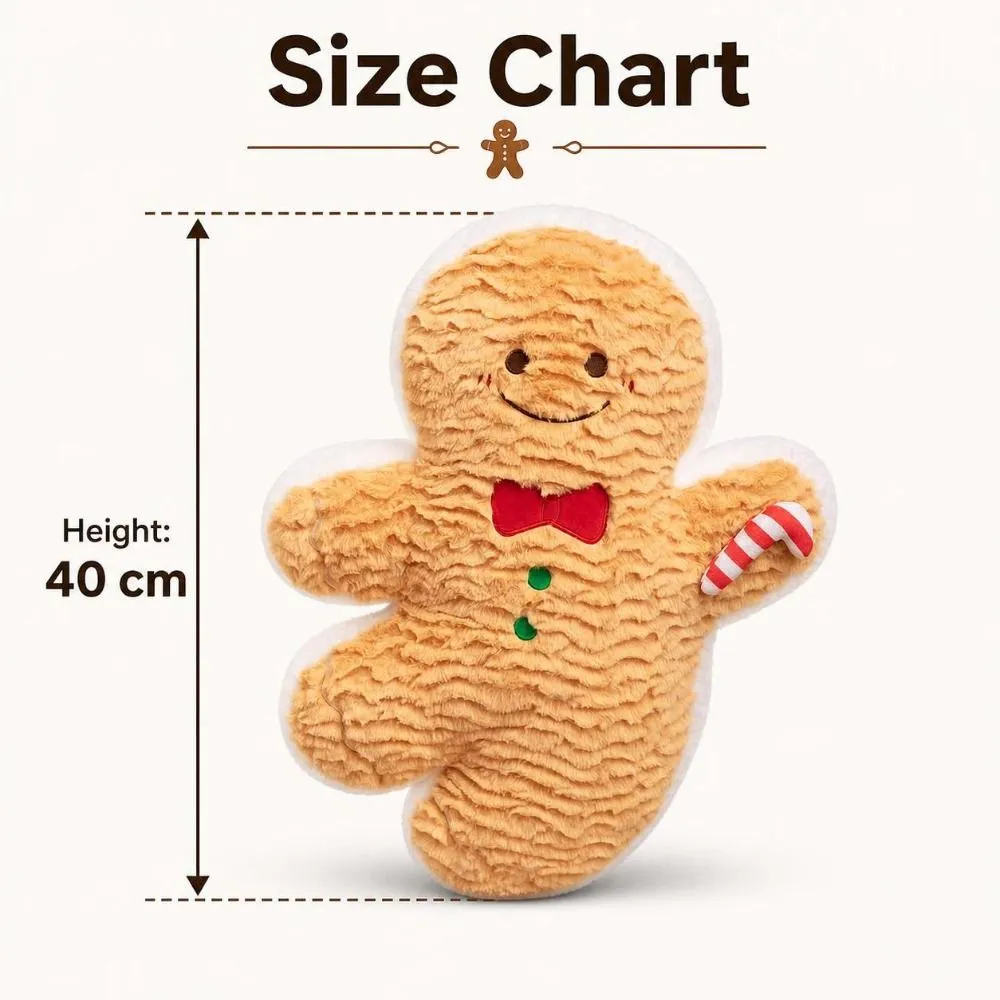 Bonito forma criativa travesseiro de natal macio recheado confortável gingerbread homem almofada sazonal padrão cintura almofada decoração para casa — image 5