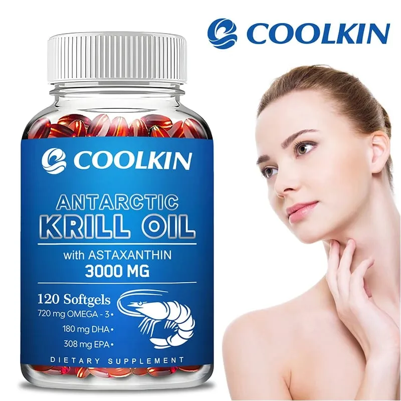 Huile de krill antarctique 3000 mg - Omega-3 EPA DHA Astaxanthine naturelle Force maximale pour la santé cardiaque et articulaireCapsule — image 1