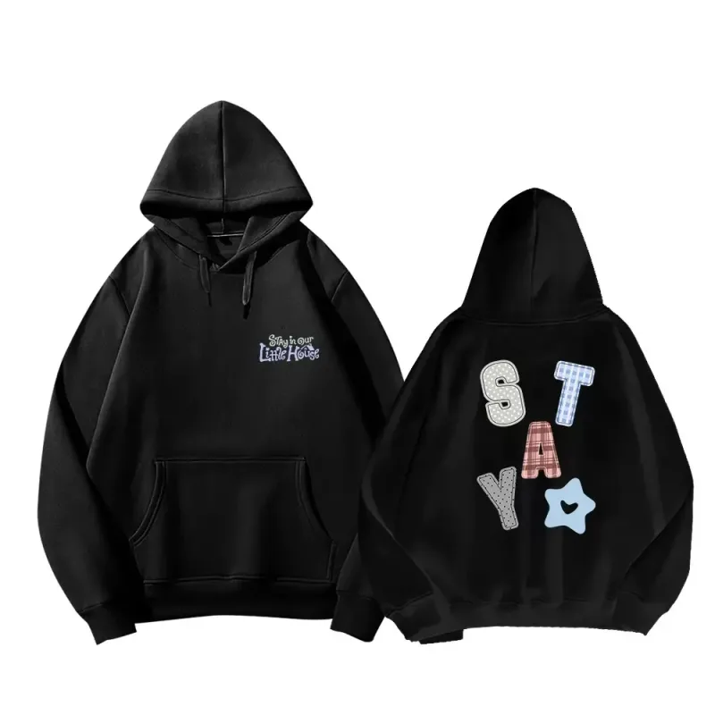 Hoodies STAY In Our Little House Zipper Hoodie Kpop Fashion Star Same Letter Print Sweatshirt High Quality Cotton Thick T Shirt