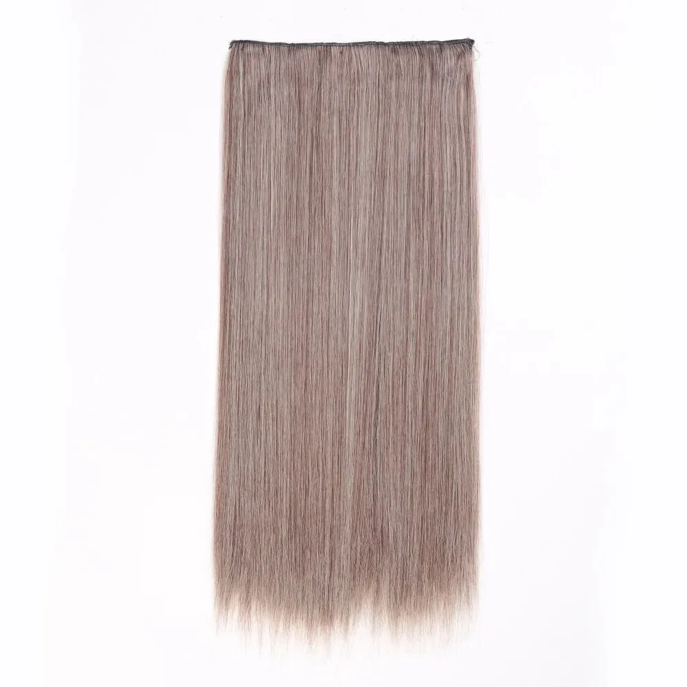 Synthetic Natural Synthetic Hair Extensions 5 Clip In Artificial Fake Ombre Blonde Brown Black Pink Straight False Hair Piece