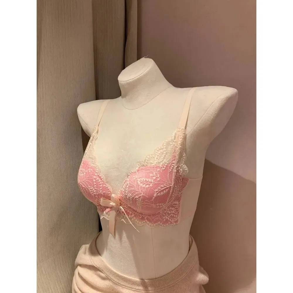 Hettsäljande trådlös spetsbh Dam Liten byst Tjock Vadderad Push Up Lift Anti Sag Sidostöd Sexiga underkläder 32‑38 AB — image 3