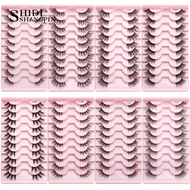 하프 속눈썹 고양이 눈 속눈썹 3D 자연 날개 끝 눈 길쭉한 속눈썹 여우 눈 속눈썹 가짜 밍크 속눈썹 메이크업 — image 3