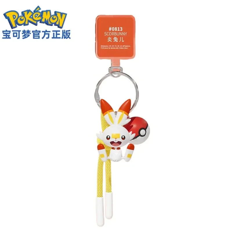 Genuíno pokemon scorbunny chaveiro grookey riolu sobble wobbuffet cubone anime figura de ação brinquedo chaveiro fragrância pingente presente