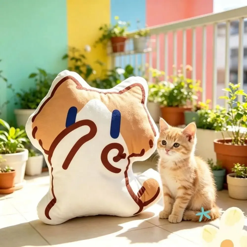 Cute Soft Monthly Salary Cat Plush Home Ornament Sofa Decor Cat Plush Throw Pillow Cushion Cartoon Cat Stuffed Pillow Student — image 9