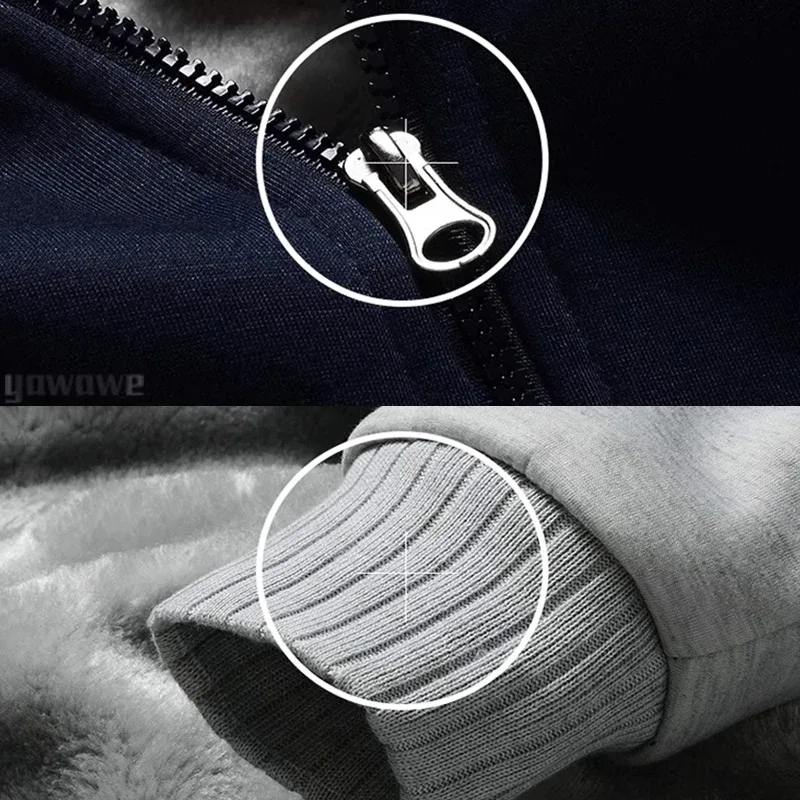 Customized winter Brand Hoodies For man Your Image Logo Heavyweight Zip-up your photo Travel Zipper Design Your Warm Jacket — image 6