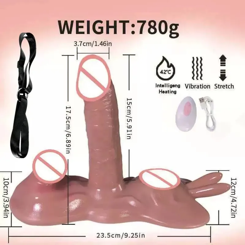 Mainan Seks Menyumbat Dildo Vibrator Tali Boleh Laras Pada Alat Kawalan Jauh Pengurut Bergetar G spot Dubur Perangsang Faraj Mainan Seks