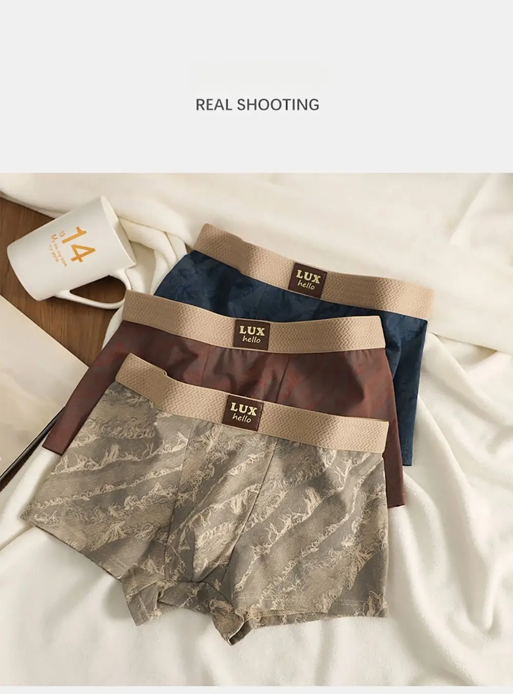 3 Buah/Bungkus 100% Katun Mewah Cetak Petinju Hombre 3D Mesh Bernapas Antibakteri Kantong Pakaian Dalam Nyaman Lembut Celana Dalam Pria — image 7