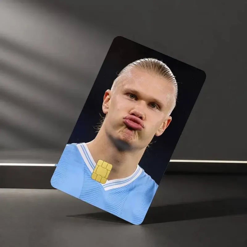 Football Star E-Erling H-Haaland Sticker Film Tape Skin for Credit Card Debit Card Waterproof Stickers
