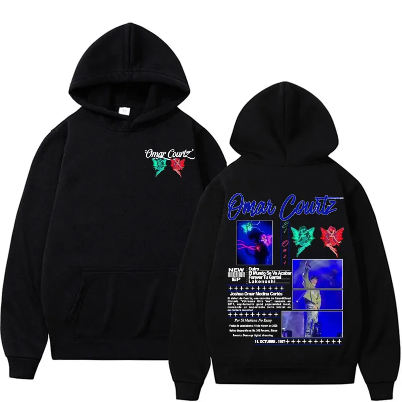 Omar Courtz Por Si Manana No Estoy Tour Merch Hoodies Men Women Fashion Aesthetics Hip Hop Sweatshirts Casual Cozy Fleece Hoodie — image 1