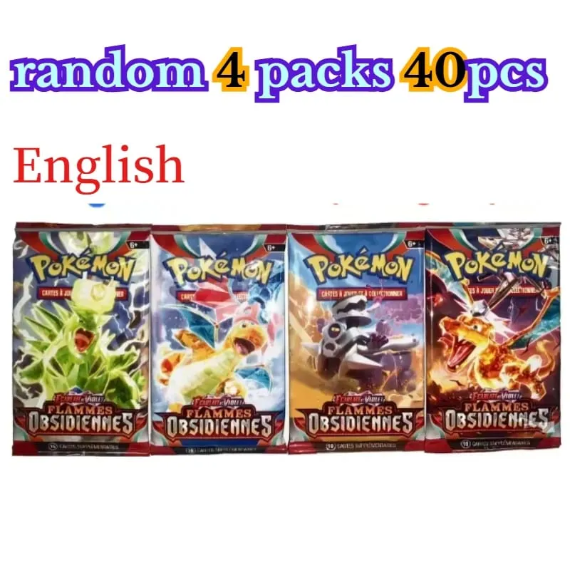 zábava 40 kusů Pokemon Card Pack 4 sady Sun Moon Violet 151 Angličtina Sběratelské karty Sběratelské hračky Halloween Dárek Fantasy Sci-Fi — image 27