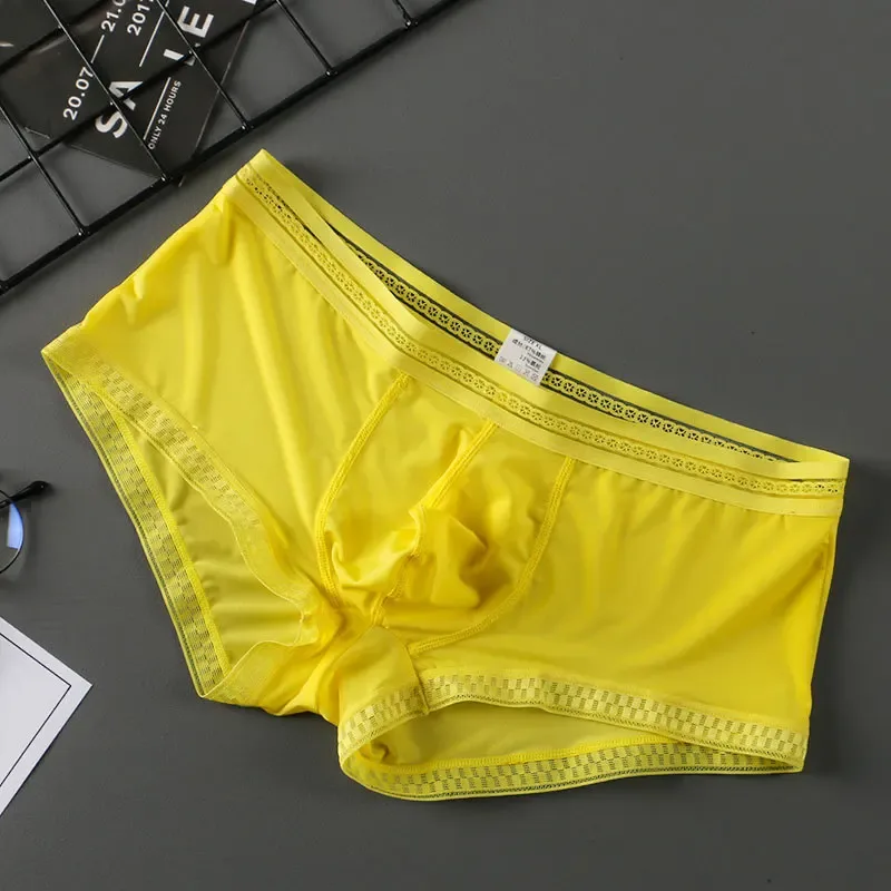 Hot Selling Ijs Zijde Heren Ondergoed Naadloze Transparante Boxershorts Ultradunne Ademende Comfortabele Slipje Onderbroek — image 2