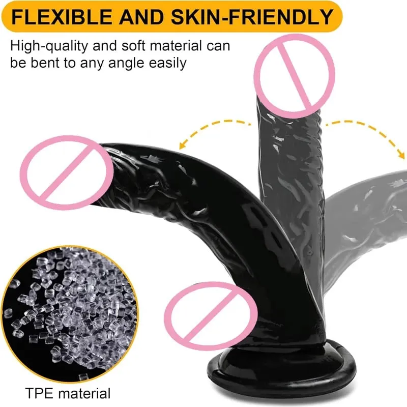 Waterproof Realistic Black Dildo Masturbators Anal Gay Soft Clitoris Vaginal Massager Penis Suction Cup Dick Sex Toys for Women