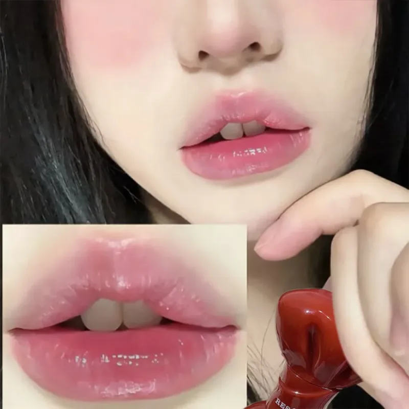 Tiub Bow Cermin Berair Tint Bibir Kelabu Manis Merah Jambu Pelembap Lip Gloss Kaca Berkilat Kalis Air Lip Glaze Bibir Montok Kosmetik — image 2