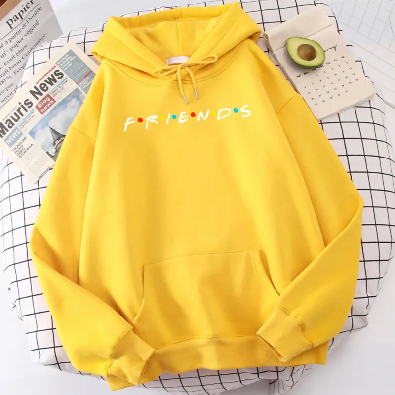 Sitcom Movie Friends Printed Mens Hoody Korean Fleece Sweatshirt Simple Crewneck Hooded Street Oversize Autumn Men's Clothes — image 4
