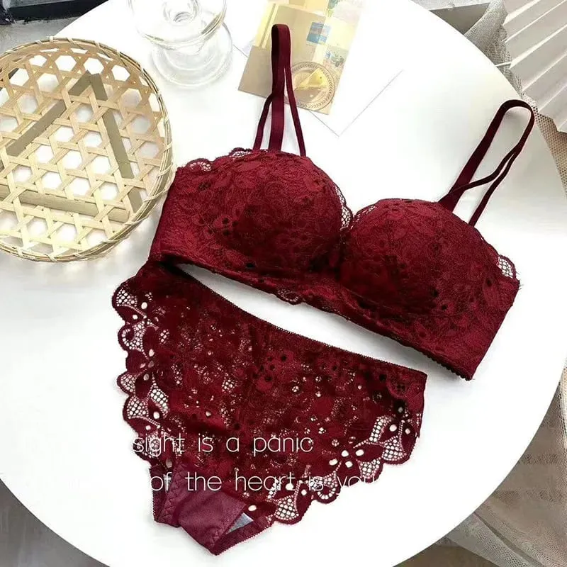 Conjunto de lencería push-up para mujer, sujetador ligero suave sin aros, soporte lateral, cómodo, Sexy, encaje excelente, ropa interior — image 9