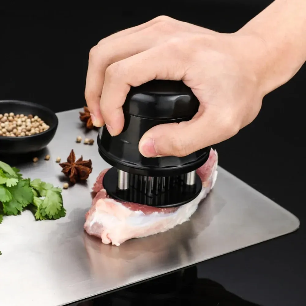 56 블레이드 바늘 고기 Tenderizer 스테인레스 스틸 고기 비프 스테이크 말렛 고기 Tenderizer 휴대용 해머 파운드 요리 도구