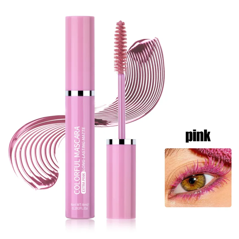 สีมาสคาร่าขนตาสีฟ้าสีชมพูสีเขียวที่มีสีสันมาสคาร่ากันน้ำ Charming Long Lasting Curling มาสคาร่า Eye แต่งหน้าคริสต์มาส — image 9
