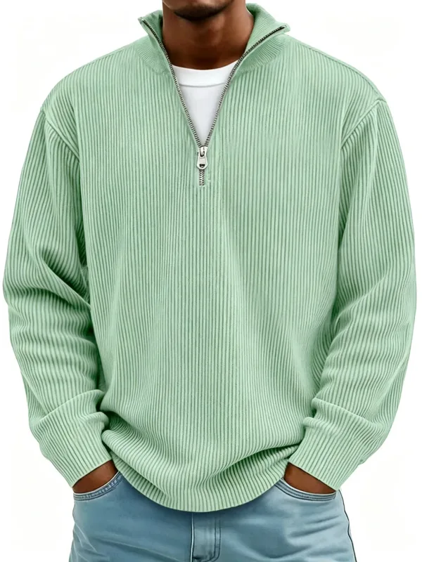 Men's Autumn Winter Stand-Collar Zip-Up Sweatshirt Loose Long Sleeve Casual Daily Outdoor Fashion Trendy Men's Outerwear — image 10