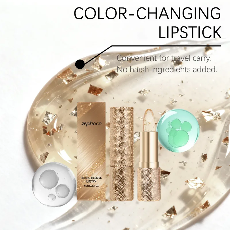 Gincu Berubah Warna Lutsinar Kalis Air Tahan Lama Pelembap Kristal Jeli Mutiara Membaiki Lip Balm Kosmetik
