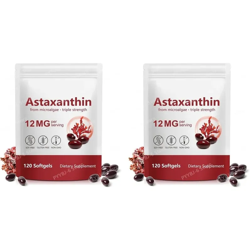 Astaksantin Softgeller Mikroalglerden Üçlü Güç Sağlıklı Yaşlanmayı Destekler Kolajeni Destekler Cilt Bariyerini Destekler 120 Softgels — image 7