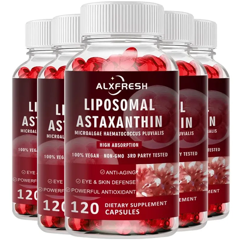 Liposomal Astaxanthin 24mg High Absorption Antioxidant for Eyes Skin Immune Brain Cognitive Support Non GMO Natural Supplement