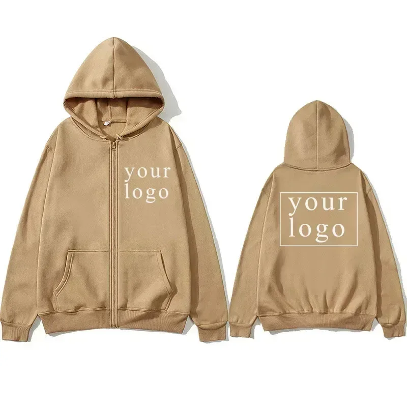 Lelaki Wanita Baharu DIY Zip kardigan hoodie 2025 Fesyen Baharu Rekaan Sendiri Logo Jenama/Gambar Tersuai Diperibadikan Di Mana-mana