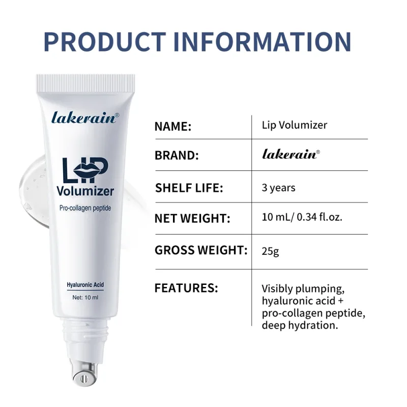 Lakerain ácido hialurônico instantâneo labial plumping óleo labial redução de linha labial essência brilho labial hidratante feminino matiz labial — image 6
