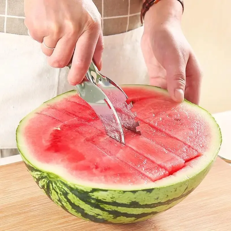 Edelstahl Windmühle Wassermelone Schneider Artefakt Salat Obst Slicer Cutter Werkzeug Wassermelone Digger Küche Zubehör Gadgets — image 2