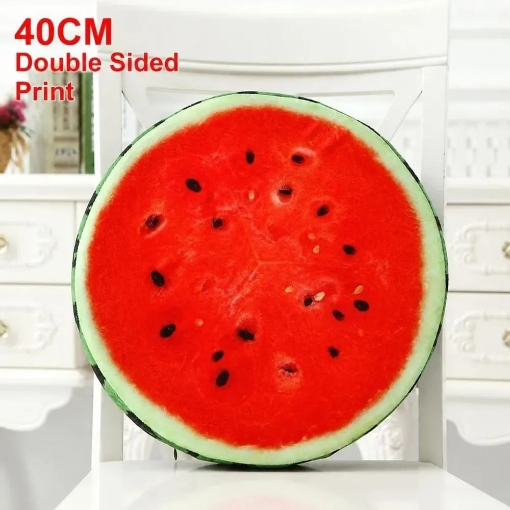 Creative Round Fruit Pillow Fruit Slice Print Simulation Throw Pillow Stuffed Inner Plush Fabric Plush Pillow Office Rest — image 18