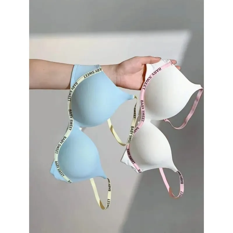 Nouvelle tendance Dopamine couleur sans couture ensemble de soutien-gorge Push Up petit soutiens-gorge sans fil confort beauté dos quotidien décontracté grande taille 32-38 — image 6