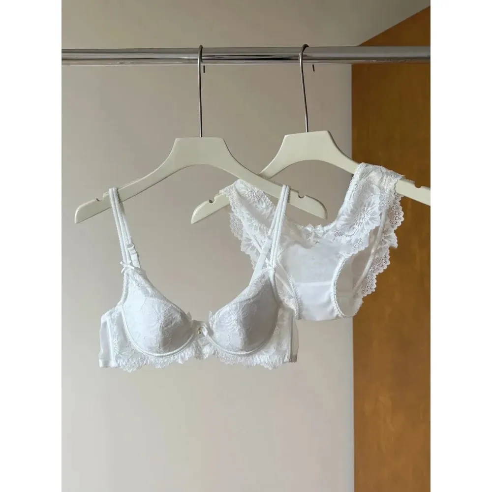 パープルレースブラジャー女性フレンチセクシーな刺繍ソフトアンダーワイヤーミニマイザープッシュアップ抗たるみランジェリーブラジャー 32‑38 — image 4