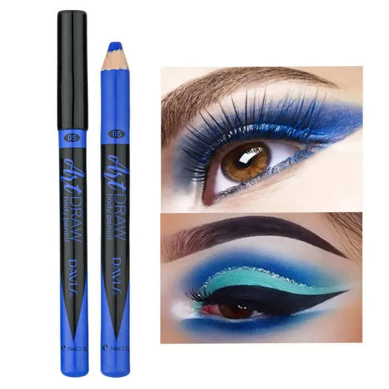 Pena Eyeliner Bibir 15 Warna Hitam Biru Multiwarna Metalik Mutiara Glitter Matte Finish Pena Rias Mata Gaya Smokey Punk — image 13